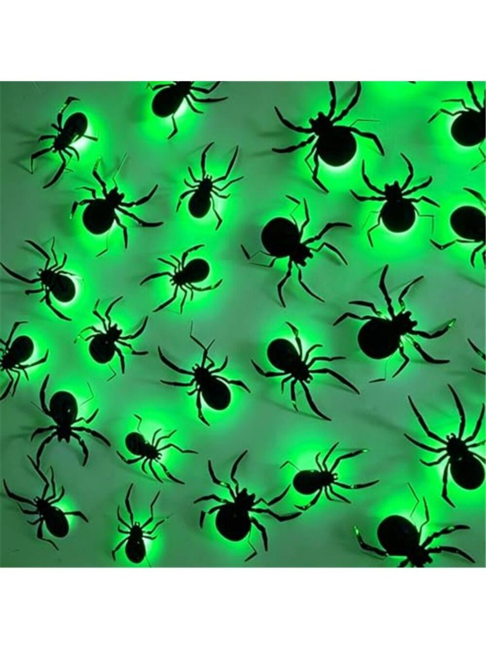 36 Pack Halloween Wall Decor Light up Spiders, Green